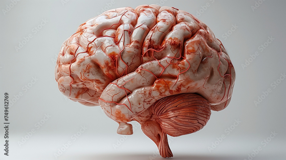 Cerveau humain sur fond blanc Cerveau humain sur fond blanc