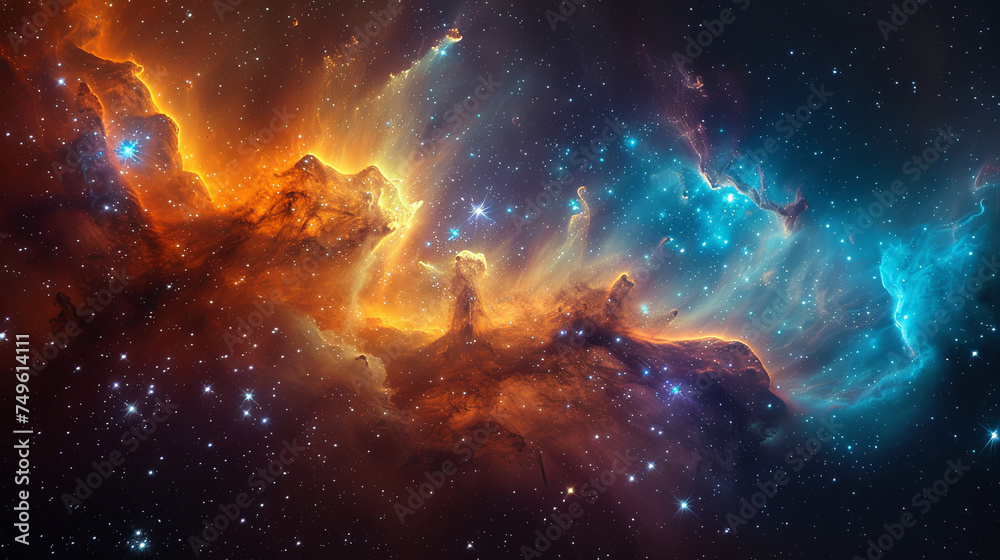 Fototapeta premium vibrant nebula Generative AI 