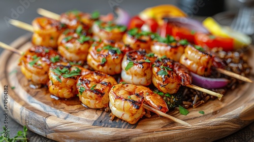 Close Up of a Plate of Food With Shrimp