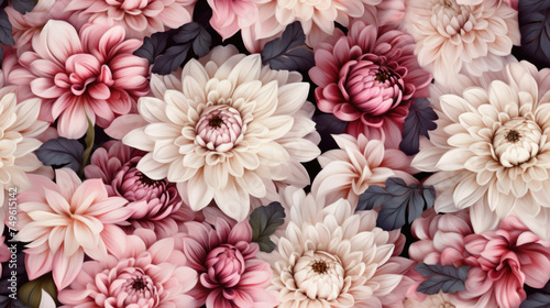 Seamless Tilable Flowers Texture Pattern
