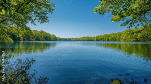 Large Body of Water Surrounded by Trees