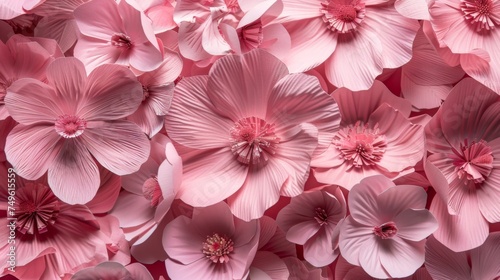 Pink flowers in delicate paper cutouts © Stefano