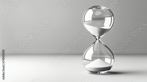 Sleek Hourglass Capturing the Essence of Time on a Table. Generative ai