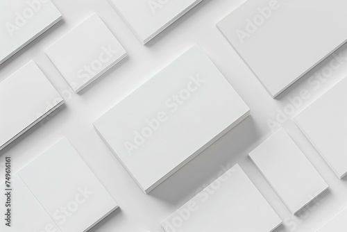 Minimalist White Business Card Mockup on a Textured Surface. Generative ai