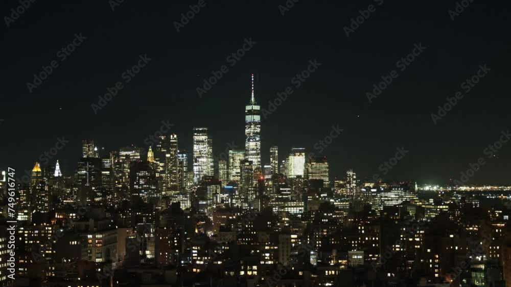 Time lapse of the lower Manhattan skyline at night Time lapse of the lower Manhattan skyline at night