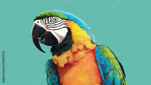 Flat Design Macaw Vector Illustration. Perfect for Adding Tropical Vibes to Your Designs.