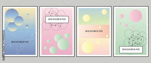 Flat abstract illustration. Covers with circles and geometric shapes. Suitable for posters, banners, presentations, flyers, reports..