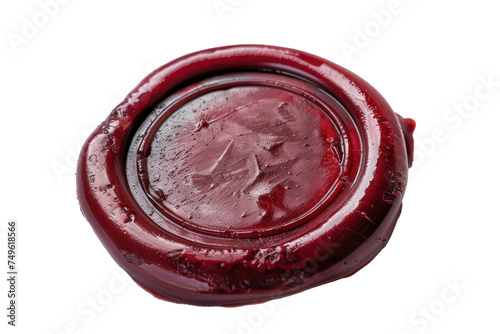 Vintage red wax seal for secure correspondence, cut out - stock png.