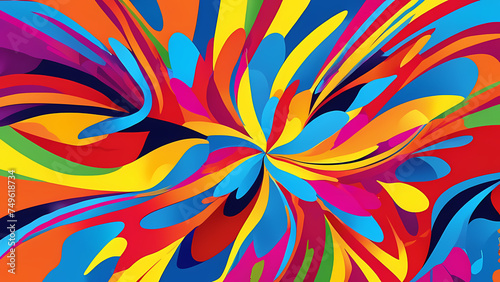  an abstract pop art color paint splash pattern background, characterized by bold and dynamic splashes of color arranged in a captivating and eye-catching pattern, generative ai