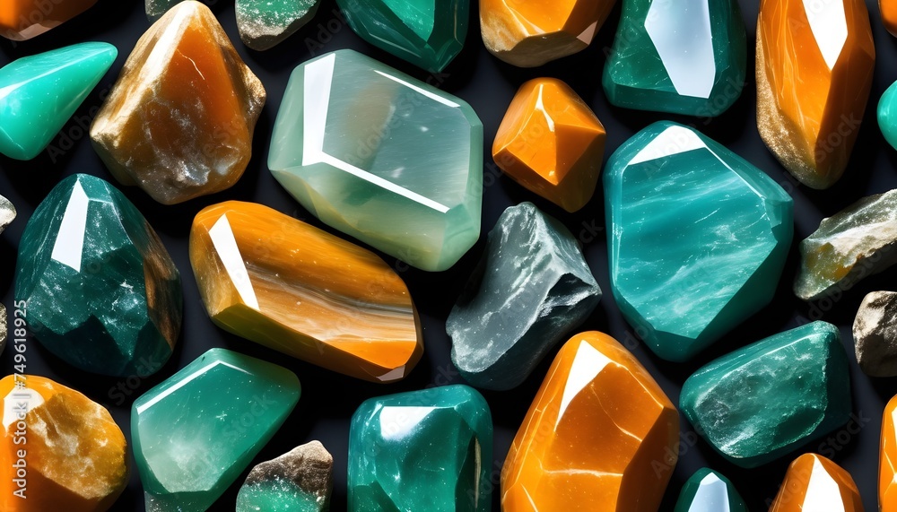Green aventurine rocks and stones close-up Green aventurine rocks and stones close-up