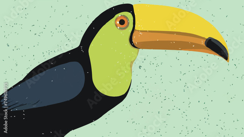 Flat Design Toucan Vector Illustration. Perfect for Adding Tropical Vibes to Your Designs.