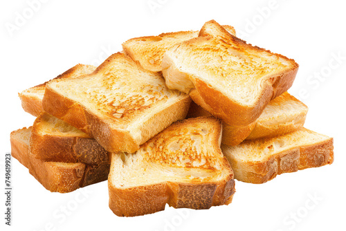 Crispy golden toast stacked, cut out - stock png.