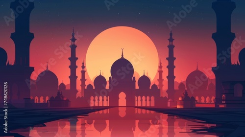 abstract background image, realistic elements, illustration vector style, ramadan 
