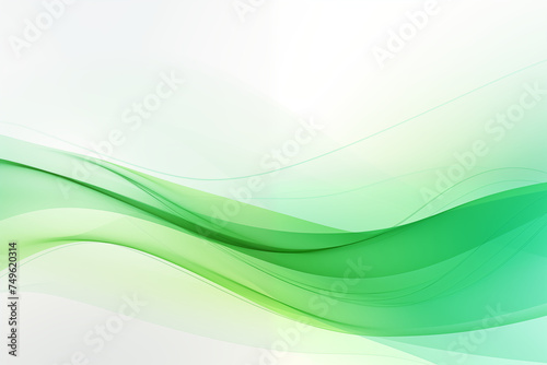 Light background with green bright abstract lines