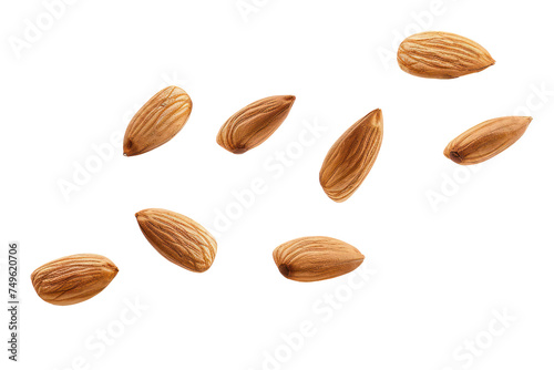 Scattered almonds, cut out - stock png.