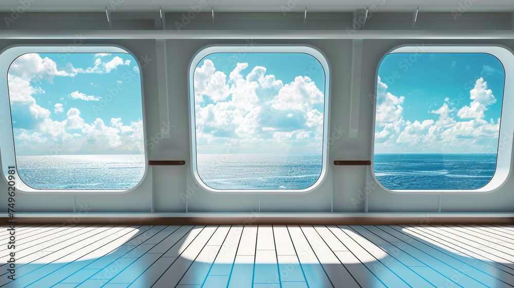 Fototapeta premium Interior of a cruise ships luxuary windows