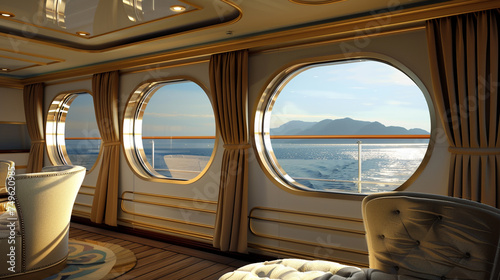 Interior of a cruise ships luxuary windows © © Raymond Orton