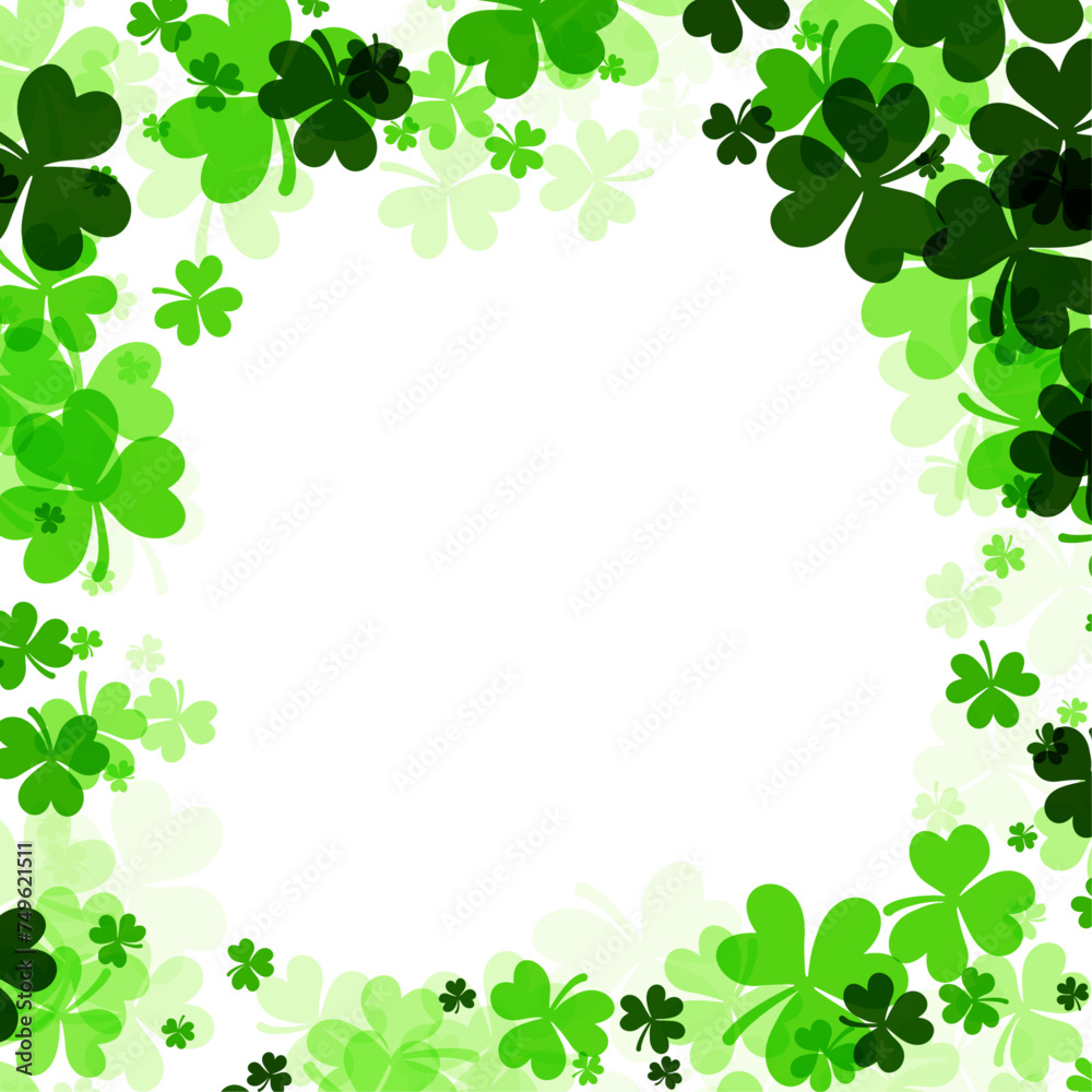 Clover Leaf Border on Transparent Background Clover Leaf Border on Transparent Background