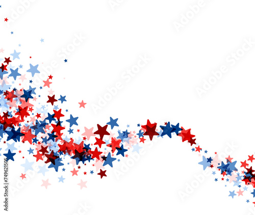 Patriotic Star Confetti Swirl