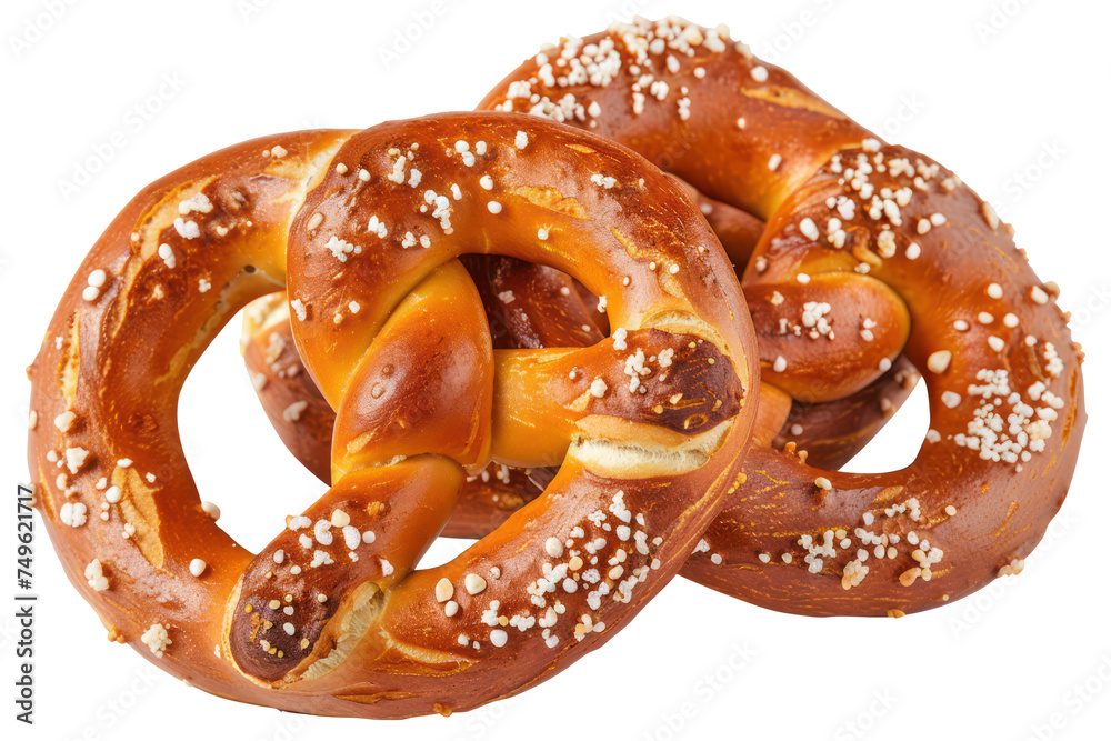Salted baked pretzel, cut out - stock png. Salted baked pretzel, cut out - stock png.
