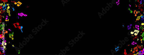 Colorful Music Notes on Black