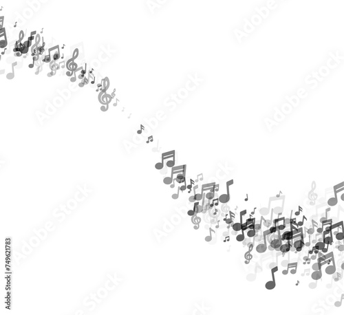Grayscale Musical Note Trail