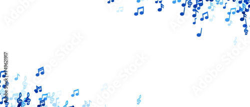 Cascading Blue Music Notes