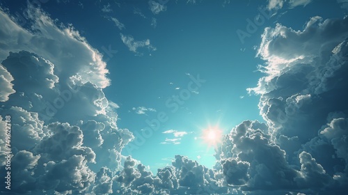 Sun Shining Above Clouds in Sky