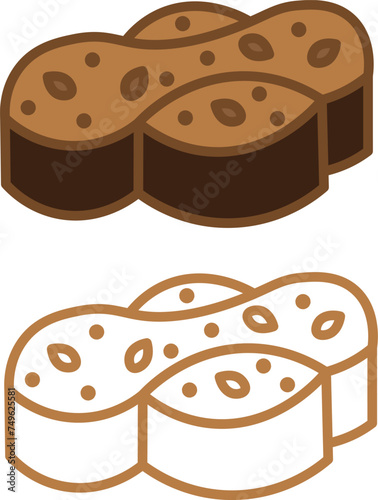 Colomba italian easter bread. Colorful vector drawind illustration. Typical Italian easter cake, dove bread.