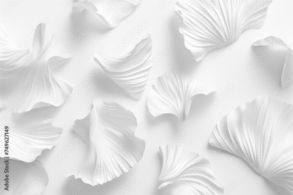 White paper flowers background White paper flowers background