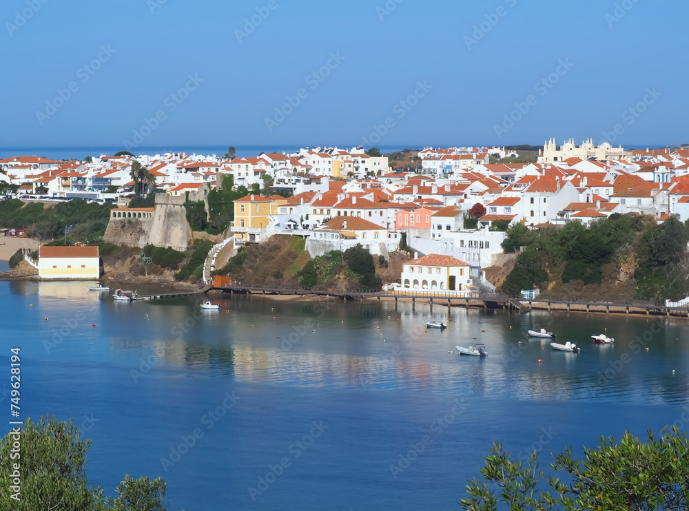 Vila Nova de Milfontes - beautiful portuguese town at river Mira with a castle ad beautiful beaches
