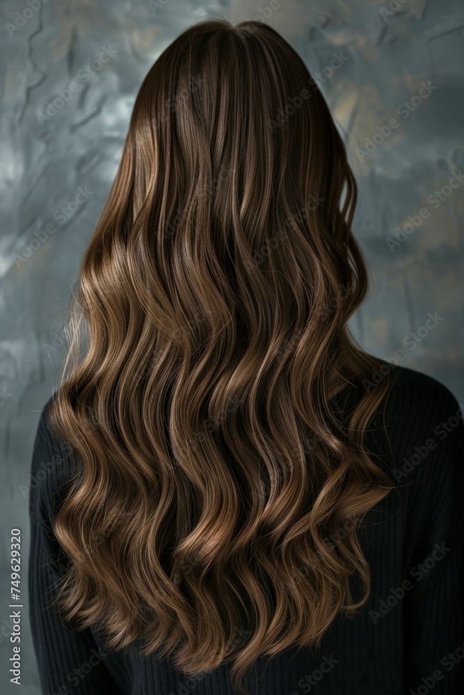 Naklejka premium Woman With Long, Wavy Hair