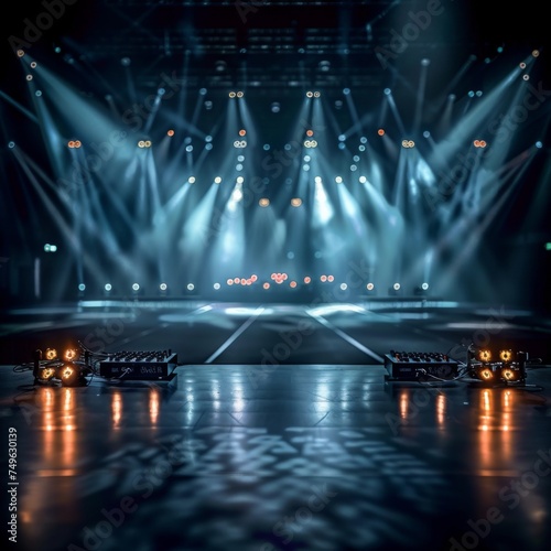 Scenery of a stage with lights in the background © Stefano