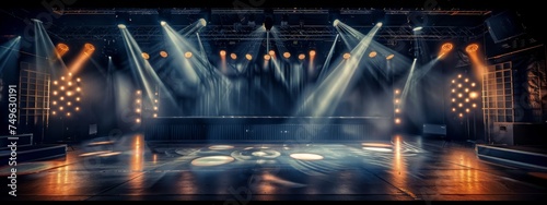 Scenery of a stage with lights in the background photo