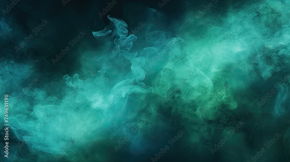 Abstract Art Background with Blue and Green Misty Texture, Shiny Steam Clouds and Fantasy Night Sky. Abstract Art Background with Blue and Green Misty Texture, Shiny Steam Clouds and Fantasy Night Sky.