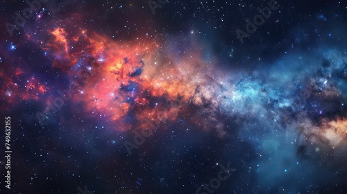 Spectacular space nebula with vibrant colors and star formation