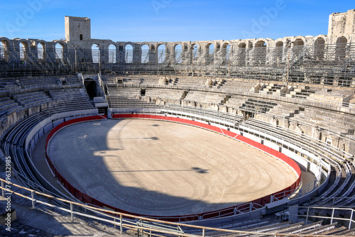 The Roman Amphitheater in the town of Arles, France