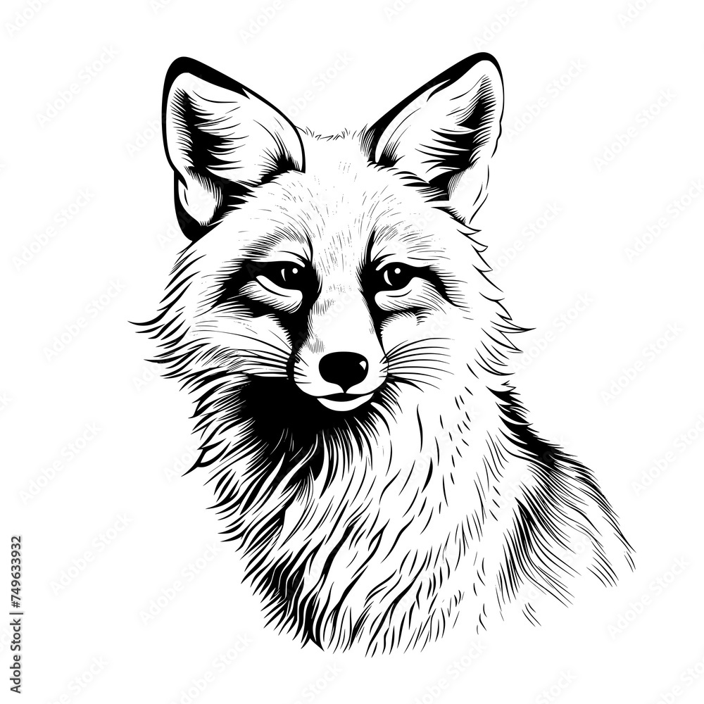 Fototapeta premium red fox illustration