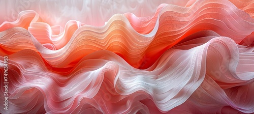 a pink wavy design of a geometric line, in the style of photorealistic compositions, light orange and beige, sculptural paper constructions. Generative AI photo