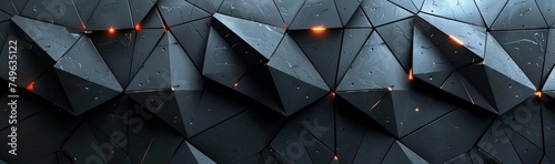 black white and silver polygon background, in the style of futuristic organic, spiky mounds. Generative AI