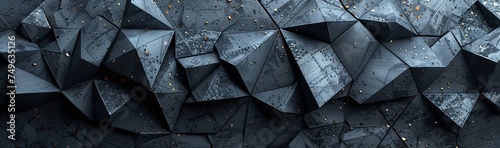 black white and silver polygon background, in the style of futuristic organic, spiky mounds. Generative AI photo