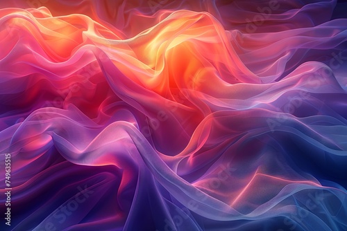 glowing 3 dimensional arc texture with a rainbow of colors, in the style of flowing fabrics, dark azure and pink, abstraction. Generative AI