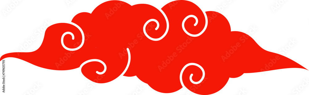 Fototapeta premium asian cloud decoration vector traditional chinese cloud
