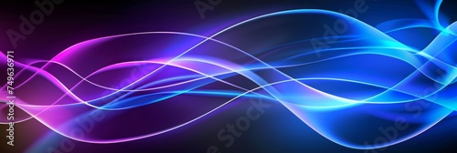 Blue and purple abstract waves on dark background for modern design concept and artistic expression.