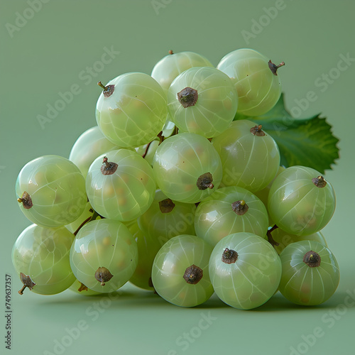 Bunch of Green and White Grapes in Photorealistic Style photo