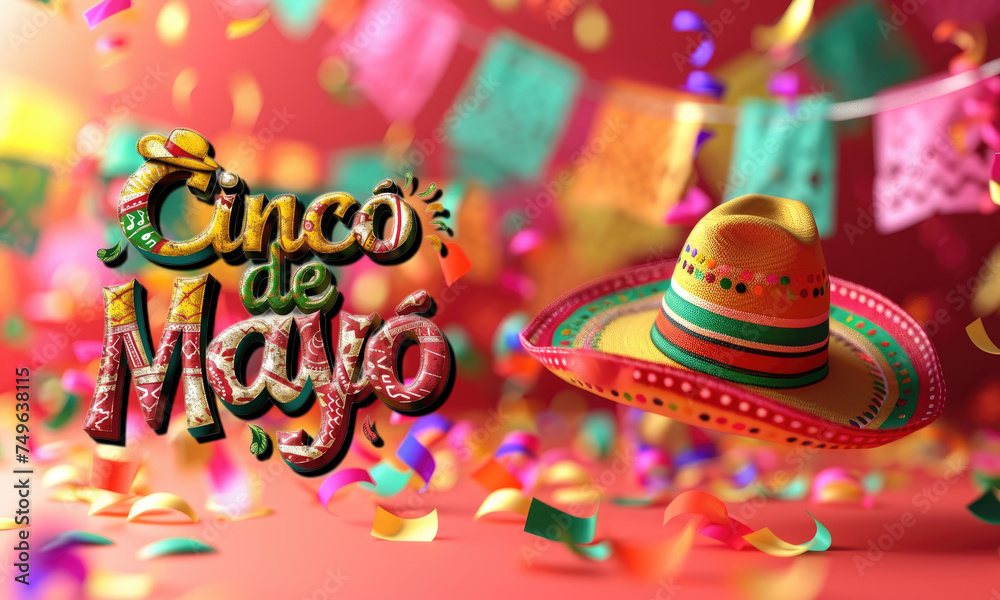 Naklejka premium Cinco de Mayo, Cinco de Mayo Sombreros