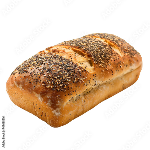 Fresh Seed Ciabatta isolated on transparent background 
