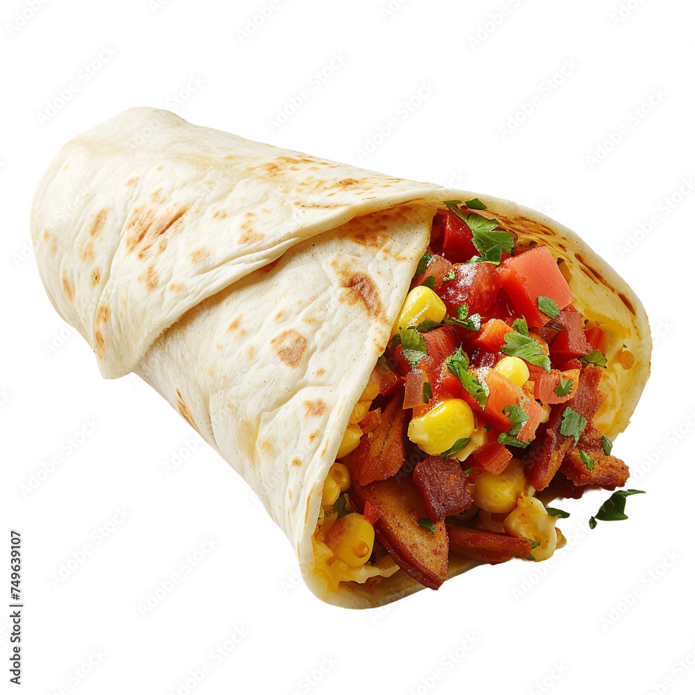 Tasty Chakalaka Breakfast Wrap isolated on transparent
background Tasty Chakalaka Breakfast Wrap isolated on transparent
background