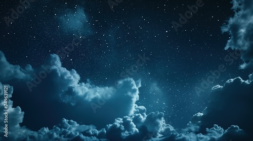 Night sky clouds photo