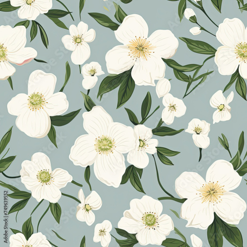 Seamless pattern with cherokee roses photo